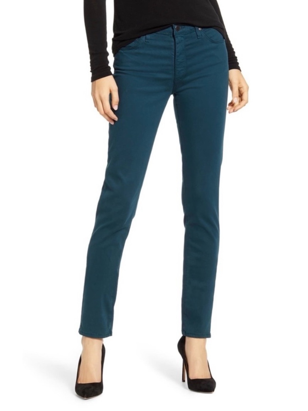Adriano Goldschmied The Stilt Cigarette Leg Pants in Deep Teal. Size 27R.